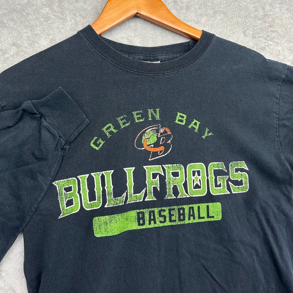 Green Bay Bullfrogs Baseball T-Shirt Medium Urban Casual Distressed Grunge